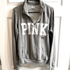 👕 3/$10 PINK” 1/4 zipper gray sweatshirt